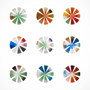 Dört soyut renkli daire, dairesel şekil.