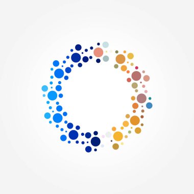 soyut dairesel noktalar logo tasarımı.