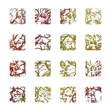 Düğün davetiyeleri ve tebrik kartları için el çizimi çiçek parçaları.