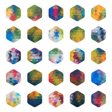 soyut renkli altıgen geometrik desen