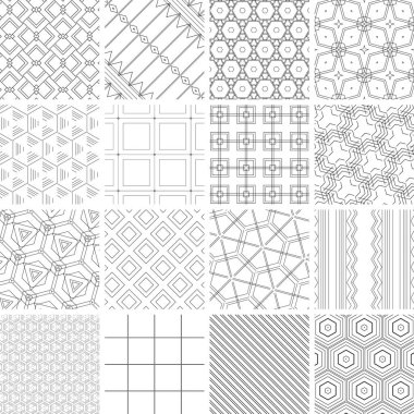 4 adet siyah beyaz arka plan. vektör illüstrasyonu.