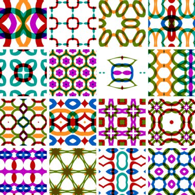 Geometrik elementlere sahip bir desen seti. vektör illüstrasyonu.