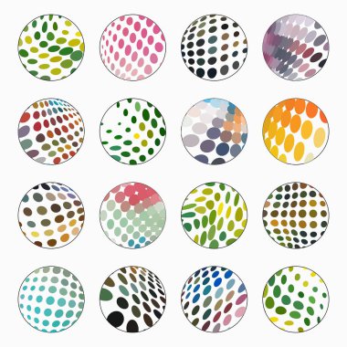 Renkli daireler kümesi