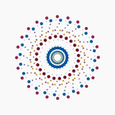 Renkli mandala tasarım çizimi