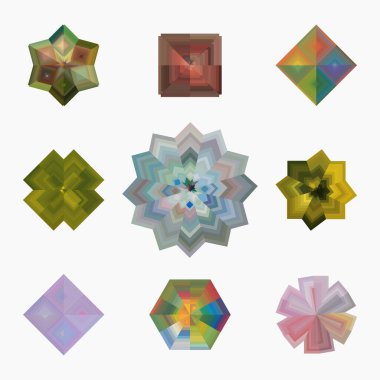 geometrik şekillerin vektör kümesi, altıgen arkaplanlar