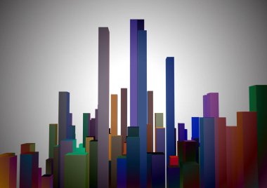 Renkli 3d şehir arkaplanı