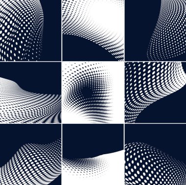 Yarım tonlu arka plan seti. vektör illüstrasyonu