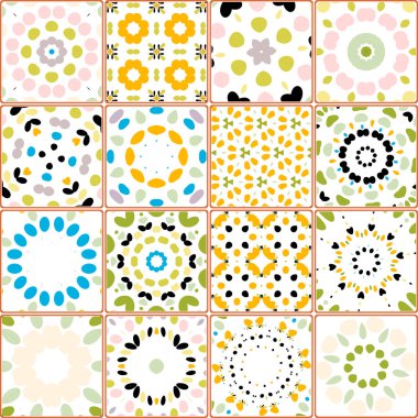 soyut çiçek desenlerinin vektör kümesi