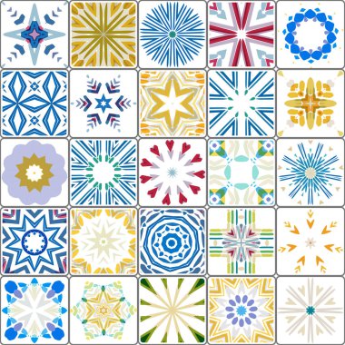 Farklı dekoratif desenler.