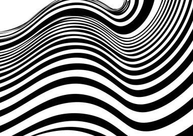 siyah ve beyaz dalga deseni, soyut arkaplan.