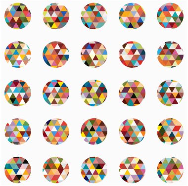 vektör soyut renkli üçgen mozaik kümesi