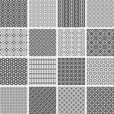 Kusursuz desen. Bir dizi farklı geometrik şekiller. Geometrik şekillerin vektör çizimi.