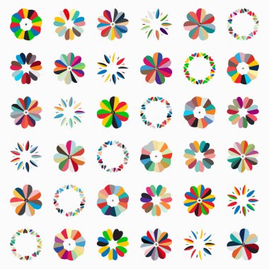 Renkli dairesel oklar kümesi