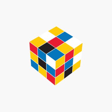 Renkli 3d küp logo vektörü