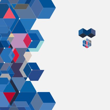 Soyut renkli geometrik altıgen deseni. vektör illüstrasyonu