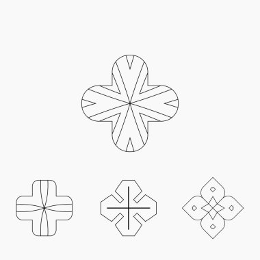 Yılbaşı kar tanesi çizgisi simgeleri ayarlandı