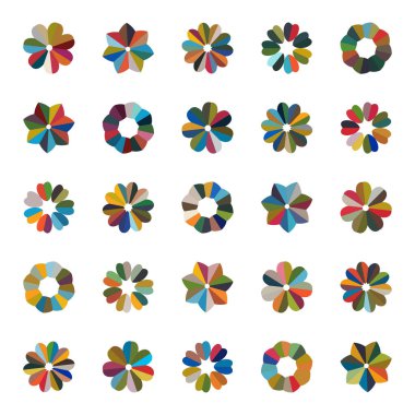 Soyut renkli simgeler kümesi, vektör illüstrasyonu