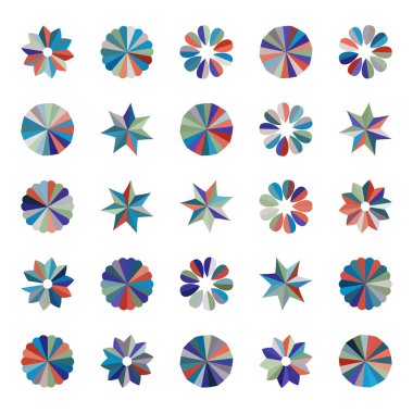 4 renkli yuvarlak şekil seti