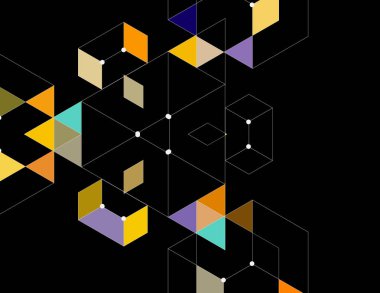 modern geometrik soyut arkaplan, renkli ve tasarım elementleri. Vektör çizimi. Duvar kağıdı, kart, kapak, broşür, poster tasarımı için tasarım,