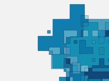 Kareler ve dikdörtgenlerle dolu renkli ve soyut bir arkaplan. vektör illüstrasyonu