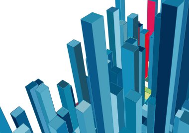 Modern şehir arkaplanının vektör illüstrasyonu