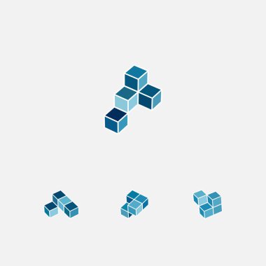 soyut küp logo tasarım şablonu