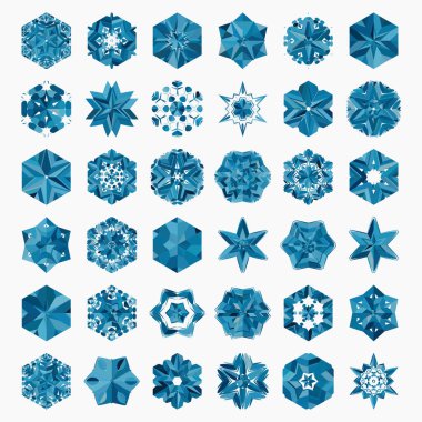 mavi ve beyaz geometrik kar tanesi.
