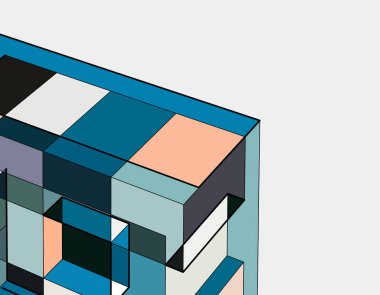 Küplerle soyut arkaplan, dikdörtgen elementler. vektör illüstrasyonu