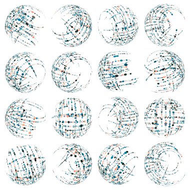 farklı renk çemberleri olan soyut arkaplan seti