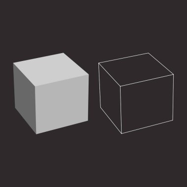 İzometrik küp seti. 3 boyutlu küp. vektör illüstrasyonu