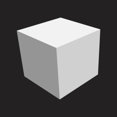 Boş küp maketi. vektör illüstrasyonu