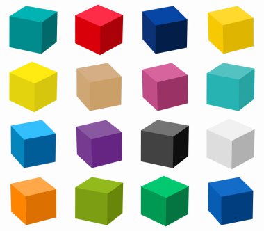 renkli küp vektör çizimi