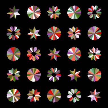 Siyah arkaplanda izole edilmiş renkli noel mücevheri taşıyıcısı