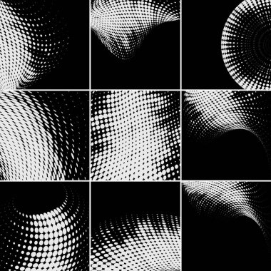 siyah yarım ton deseni ayarlandı