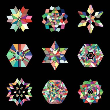 9 renkli soyut arkaplan koleksiyonu