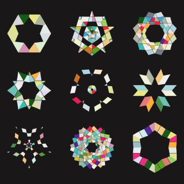 soyut renkli üçgen şekilli logo tasarımı vektör çizimi