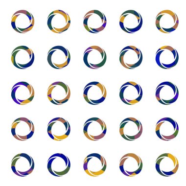 Renkli daireler kümesi, vektör illüstrasyonu.