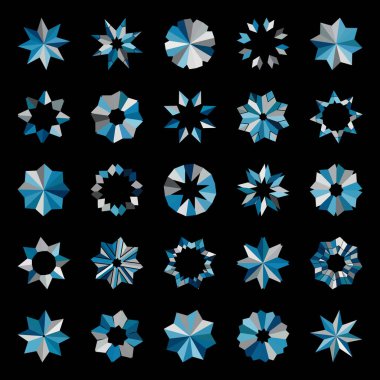 Mavi geometrik soyut arkaplan seti