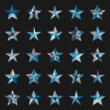 Bir yıldız seti. vektör illüstrasyonu.