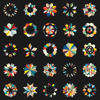 Evrensel soyut şablon dizisi. Web ve mobil uygulamalar için geometrik vektör simgeleri