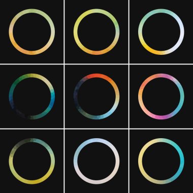 Renkli çember çerçeveleri kümesi