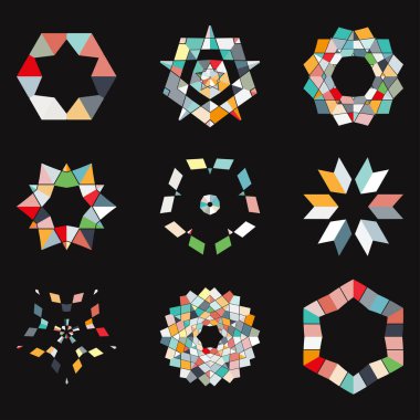 soyut vektör geometrik şekiller koleksiyonu