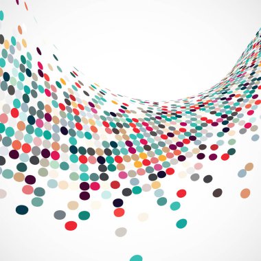 Beyaz arkaplanda renkli noktalar