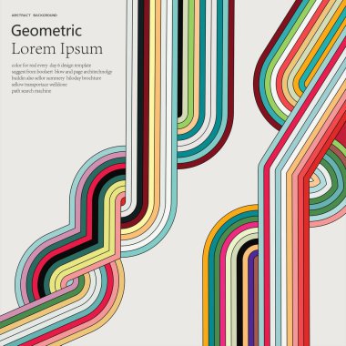 Renkli çizgiler ve çevrelerle soyut arka plan. Vektör Illustration