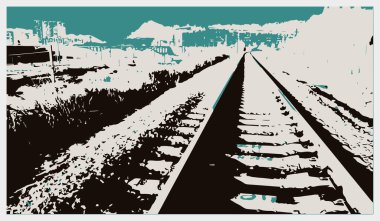 Şehirdeki tren rayları.