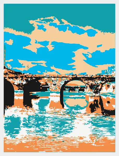 Denizin güzel bir arka planının vektör çizimi