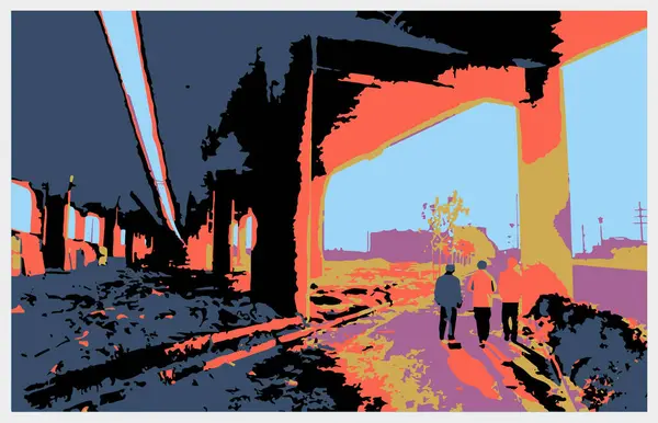 yazdırma arkaplanı Şehirdeki insanlar