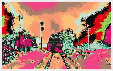 Londra 'nın simgesi olan baskı binası manzarası İngiltere şehridir. Vektör içinde el çizimi çizimi eşkali ile suluboya sıçraması.