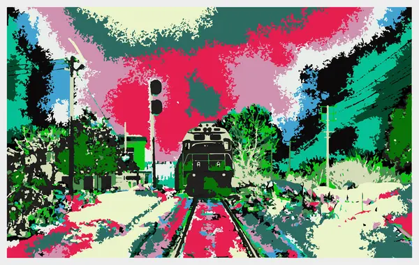 Norveç 'in başkenti Oslo' nun simgesi olan baskı binası illüstrasyonu. Vektör içinde el çizimi çizimi eşkali ile suluboya sıçraması.