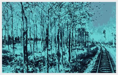 Tren yolu ve orman.